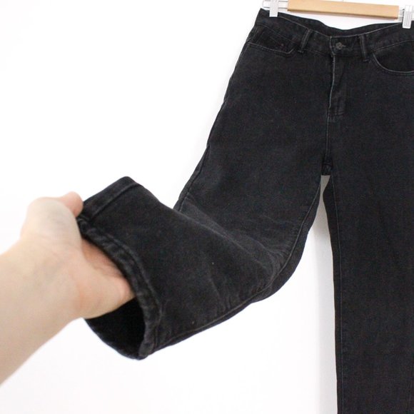 *Shein Black Fire Embroidery High Waist Straight Jeans - Picture 5 of 7